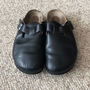 Birkenstock Black Leather Mules